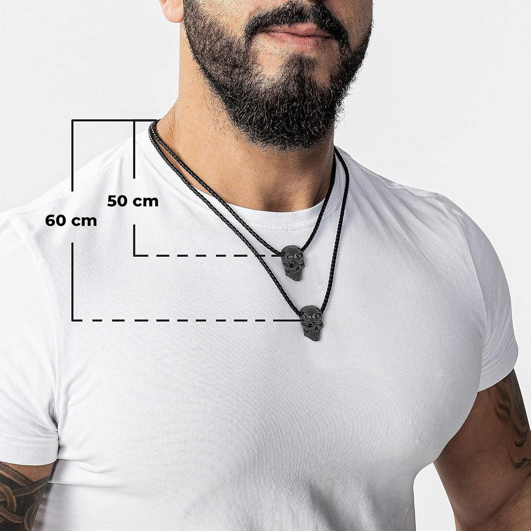 SERASAR Premium Leder Halskette Herren | Edelstahl Anhänger | Sicherer Verschluss | Drei Farben | In