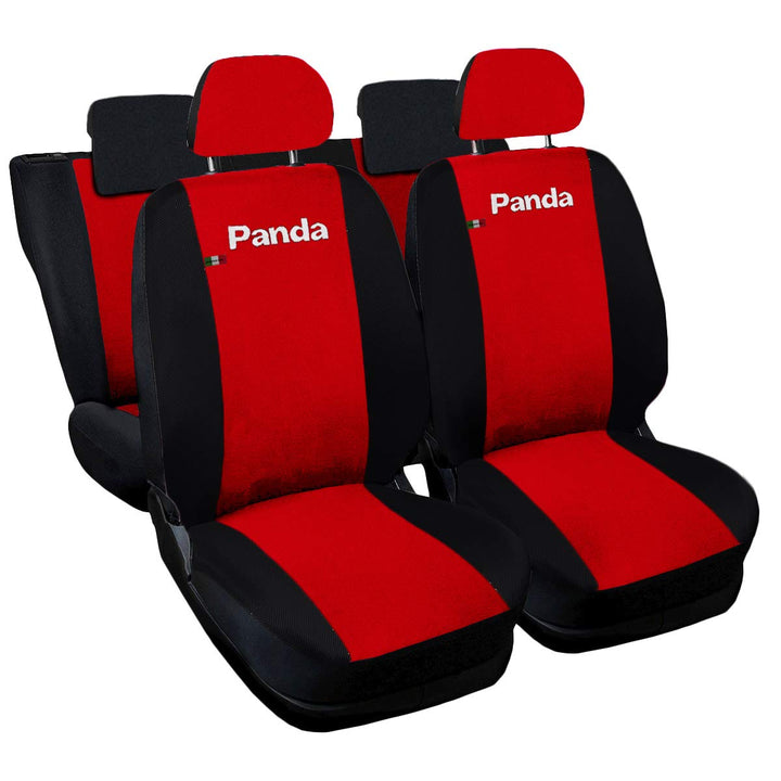 Lupex Shop Panda.014b.Rs-50 New Panda Sitzbezüge - rot schwarz 50-50