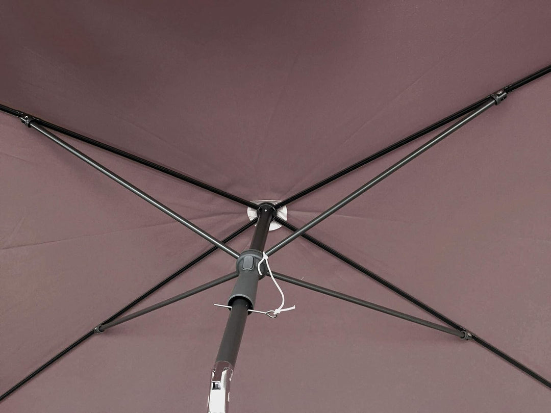 QUICK STAR Balkon Sonnenschirm 200x125cm Balkonschirm Rechteckig Knickbar Taupe Gartenschirm UV 50 m