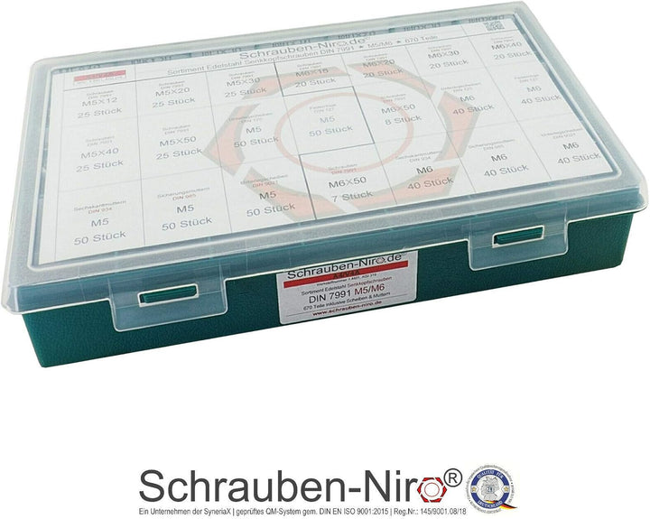 Sortiment/Set Edelstahl Senkkopfschrauben M5 M6 DIN 7991 VA A4 V4A Innensechskant M5 + M6 | A4/V4A,