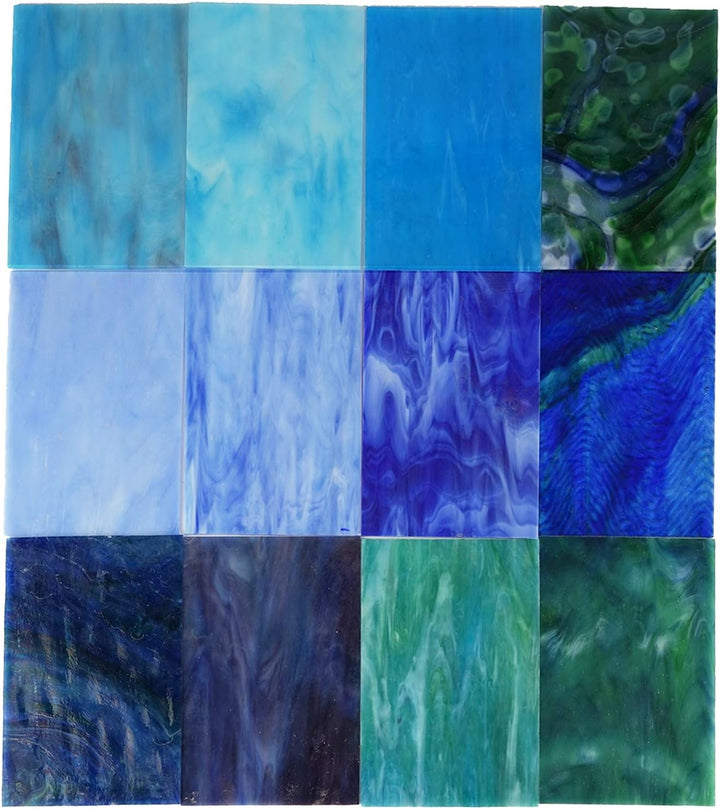Lanyani Glasmalerei, 10 Stück, Blau Kathedrale, Blau