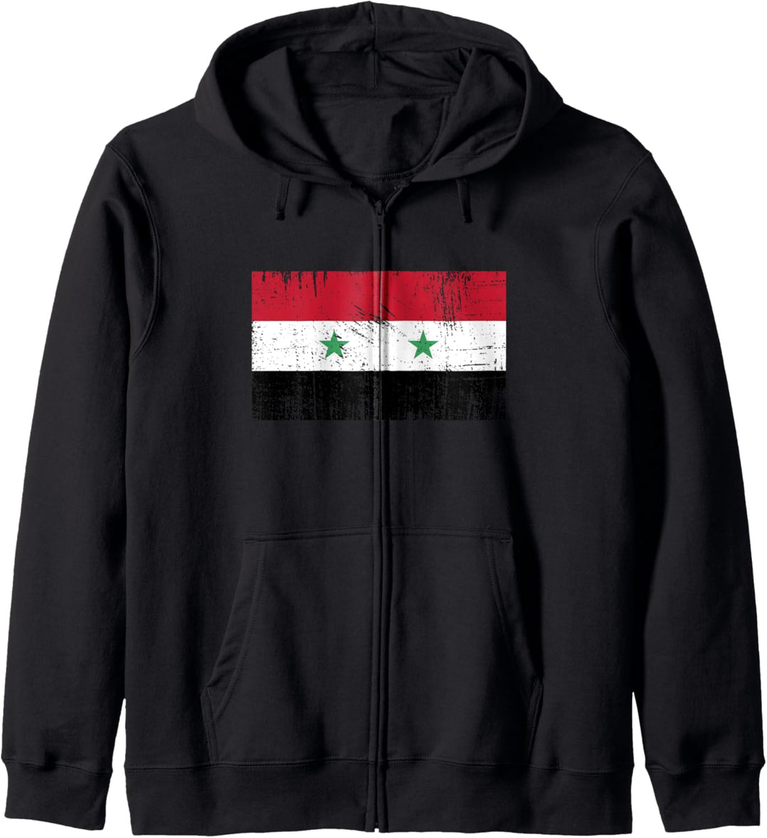 Syrien Flagge Syrische Fahne Geschenk Fussball-Fan Sport Kapuzenjacke