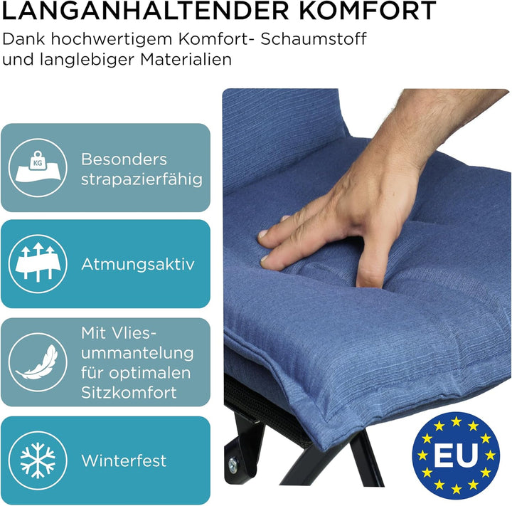 gardisun Gartenstuhlauflagen Niedriglehner I Extra Dicke Sitzauflagen I Made in Europe I Stuhlauflag