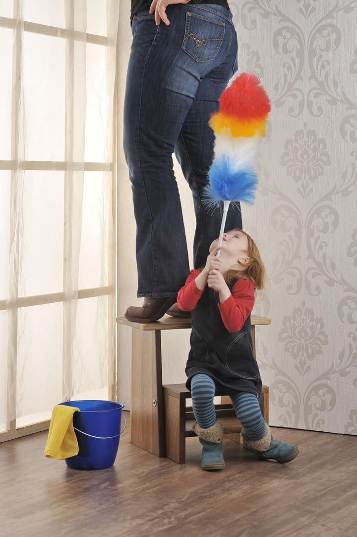 Tritthocker, Sitzhocker Holz, stabil in Eiche Natur Massivholz, für Kinder und die ganze Familie, Ei