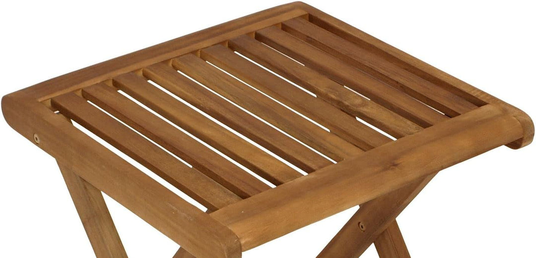 DEGAMO Garten Klapphocker Sitzhocker Hocker France 45x45cm, Akazie geölt braun, Indoor und Outdoor