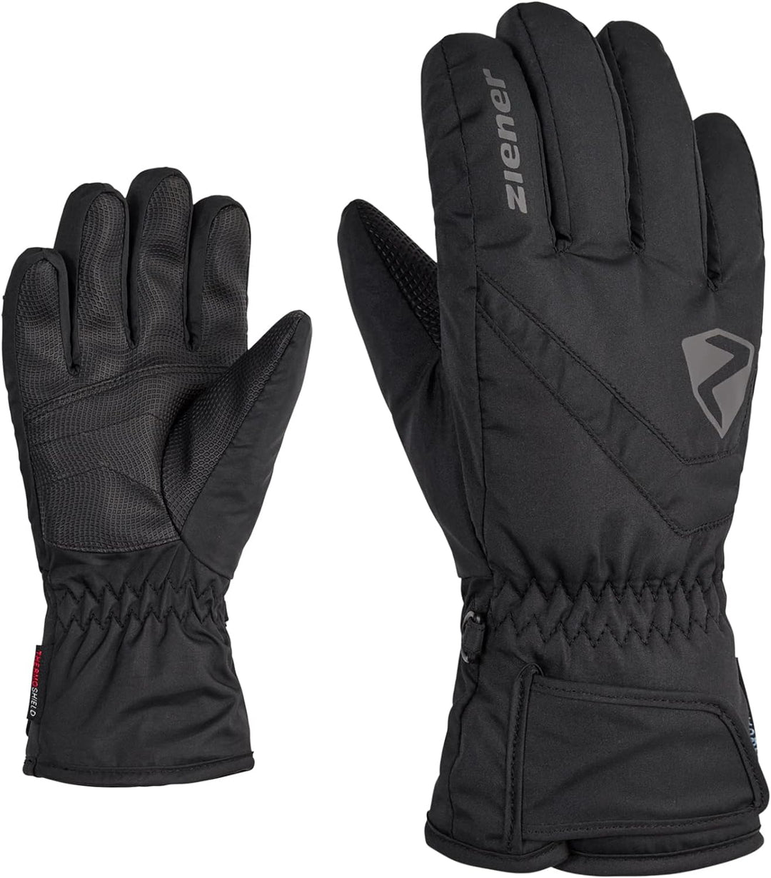 Ziener Kinder Loriko Ski-Handschuhe/Wintersport | wasserdicht, atmungsaktiv 6.5 Schwarz, 6.5 Schwarz