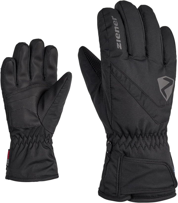 Ziener Kinder Loriko Ski-Handschuhe/Wintersport | wasserdicht, atmungsaktiv 6.5 Schwarz, 6.5 Schwarz