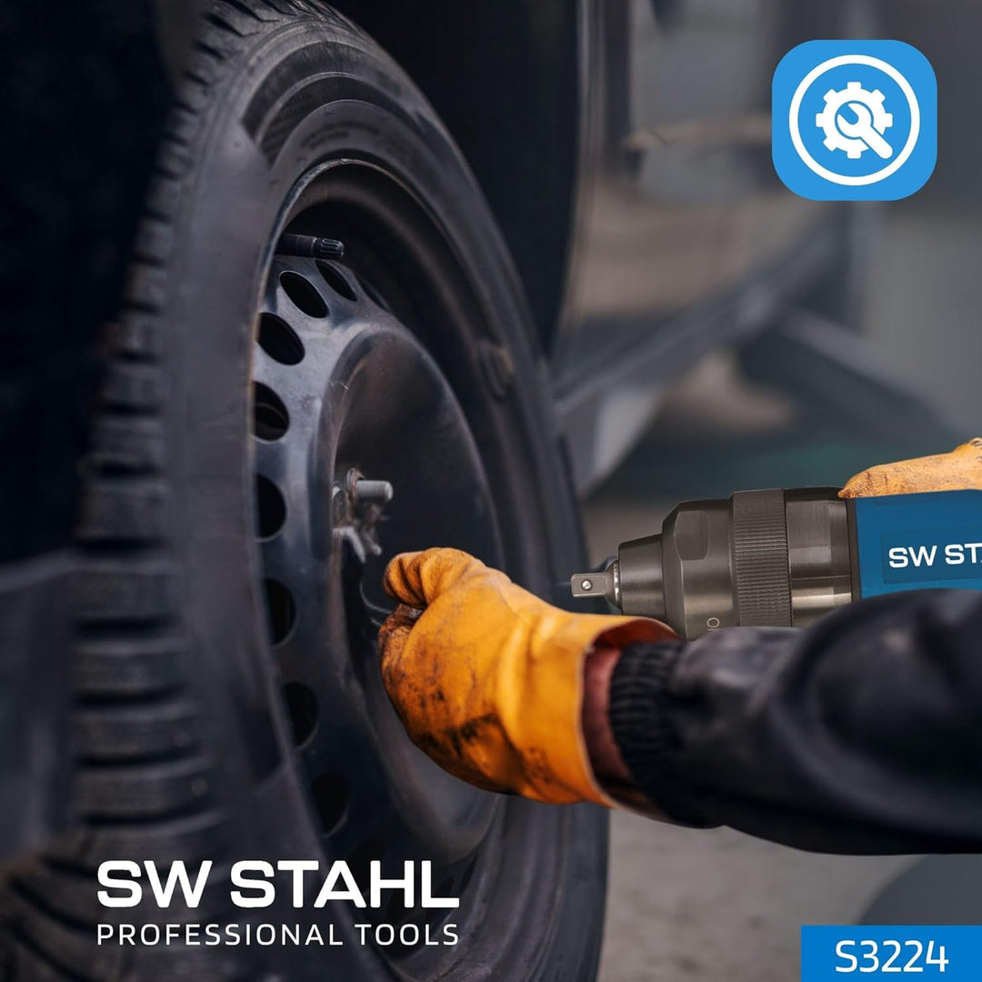 SW-Stahl S3224 Druckluft-Schlagschrauber Set I 1/4 Zoll I 9-teilig I Speziell für Glühkerzen I Druck