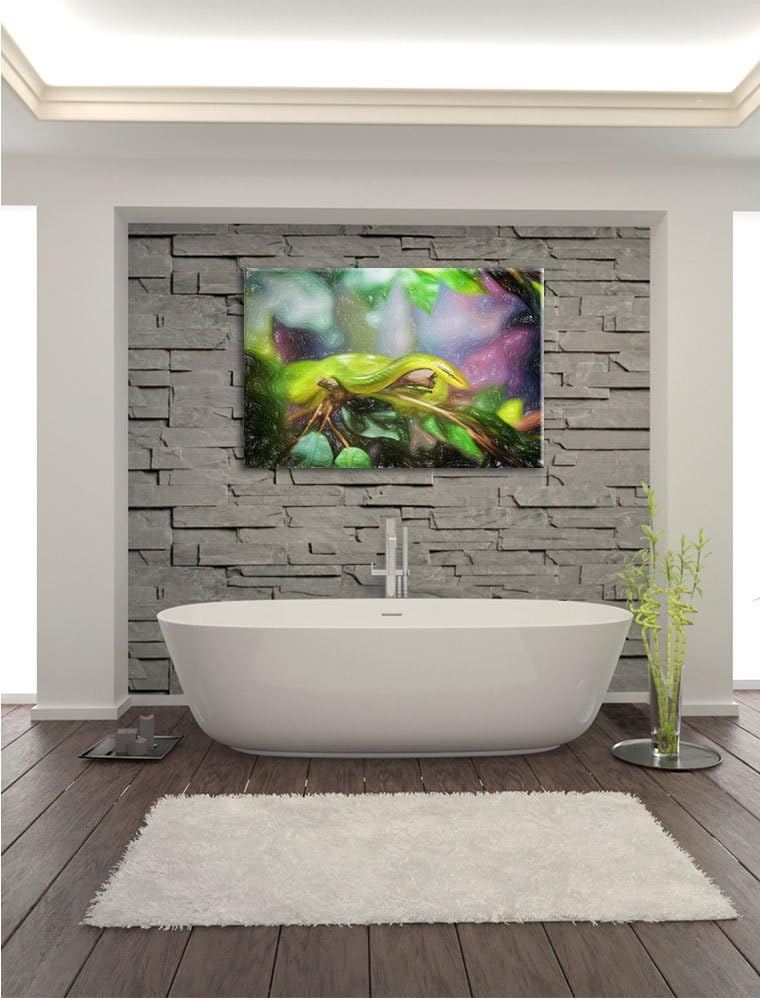 Pixxprint Schlange als Leinwandbild/Grösse: 100x70 / Wandbild/Kunstdruck/fertig bespannt, 100x70