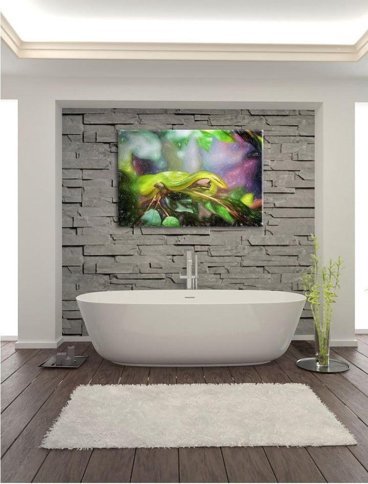 Pixxprint Schlange als Leinwandbild/Grösse: 100x70 / Wandbild/Kunstdruck/fertig bespannt, 100x70