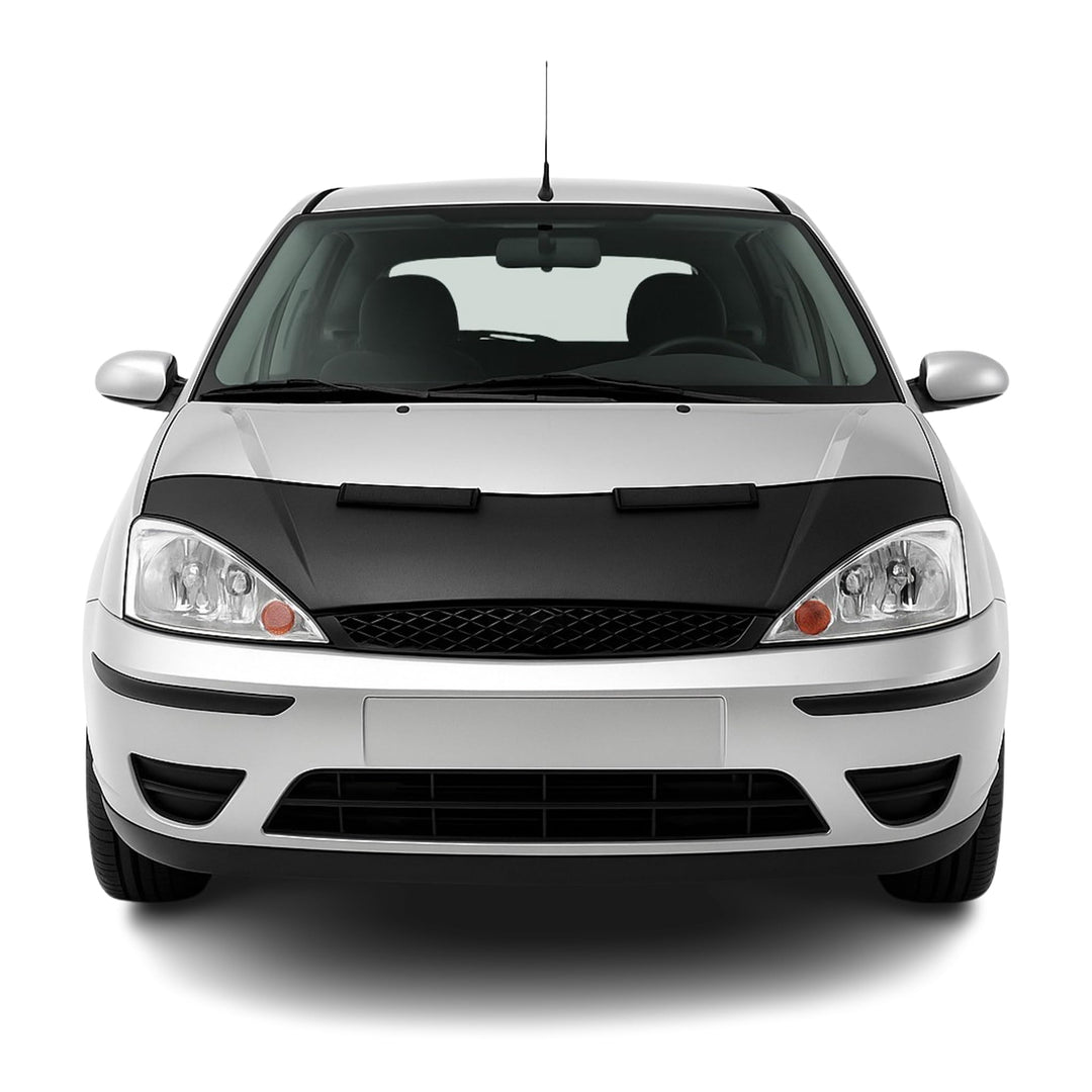 OMAC Haubenbra Steinschlagschutz Bonnet Bra kompatibel mit Ford Focus 1997-2004 Schwarz Halb Schwarz