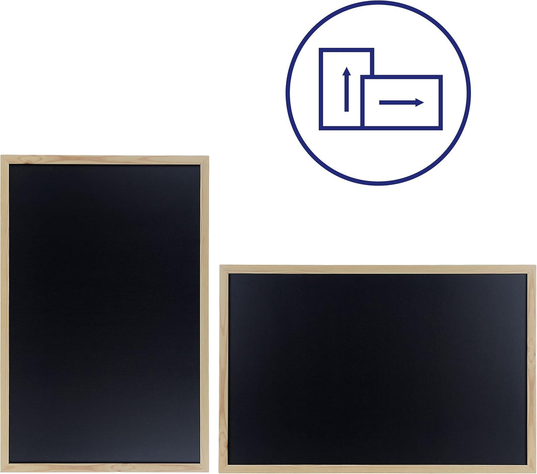 30x40cm Blackboard mit Holzrahmen, Kreidetafel Löschbar, Schwarze Tafel Zur Verwendung mit Tiza und