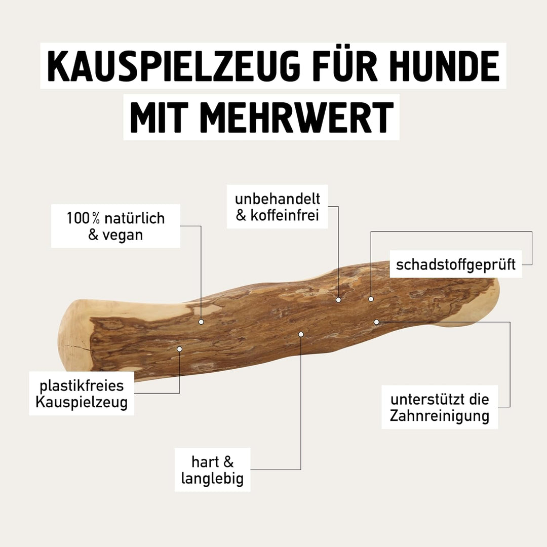 Kauies Kaffeeholz für Hunde mit Olivenöl - Hundespielzeug 100% natürlich, vegan, koffeinfrei &amp; kalor