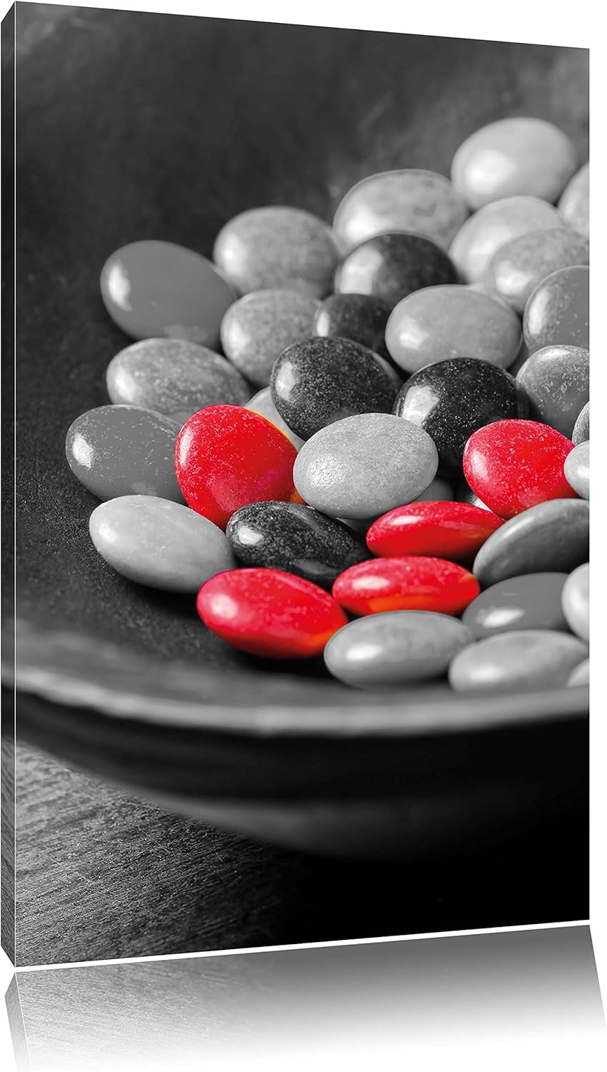 Pixxprint Schokolade Smarties Schoko Süssigkeiten, Format: 70x100 auf hochkantiges Leinwand, XXL rie