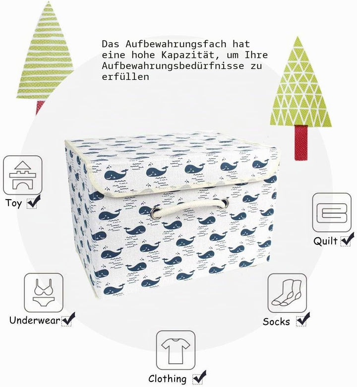 Aufbewahrungskiste Spielzeugkiste Faltbar Aufbewahrungsbox mit Deckel Kinder Spielzeug Organizer Auf