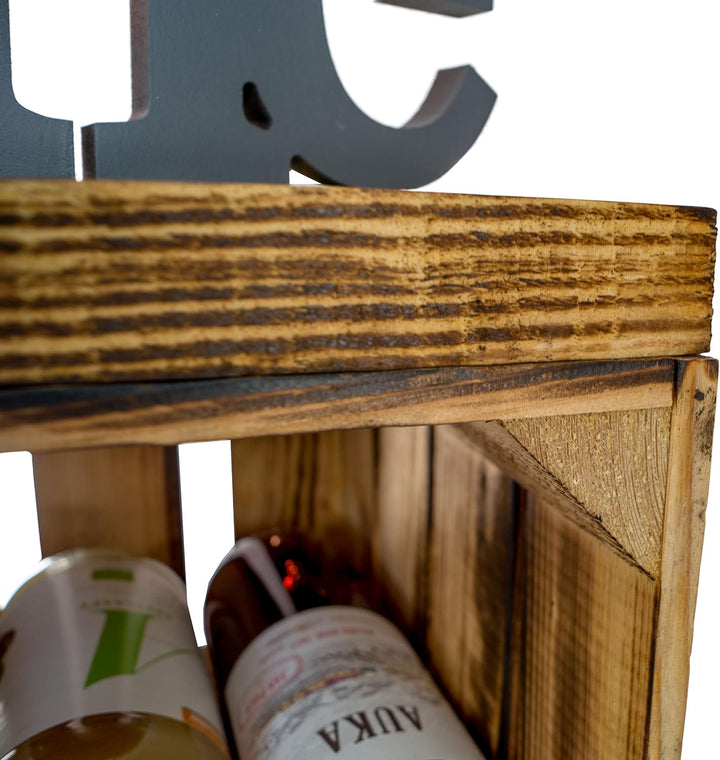 Kistenkolli Altes Land Nachttisch Abstelltisch weiss/Natur/geflammt Masse ca 30x40x55cm Regalkiste F