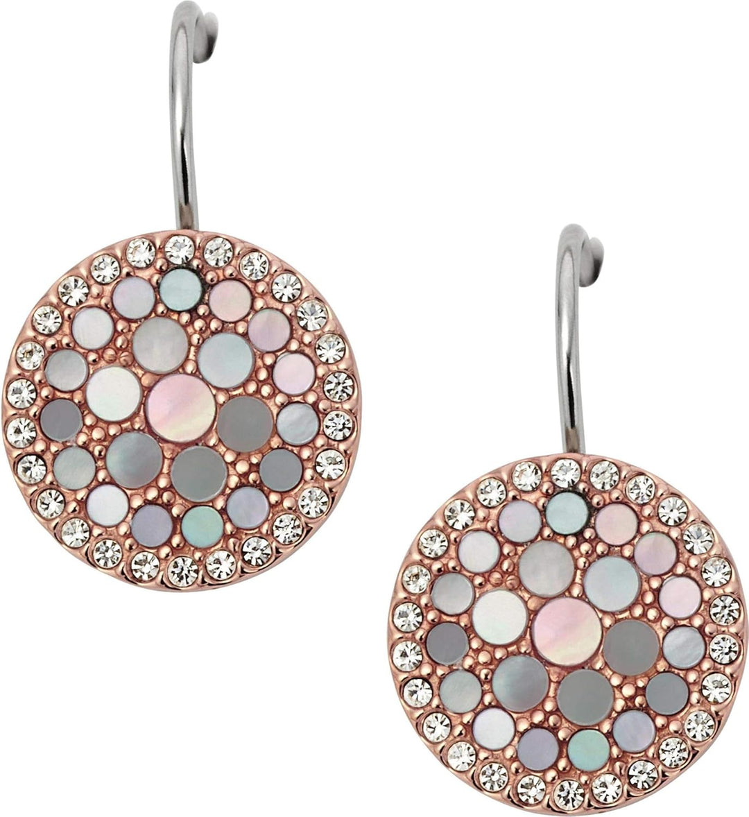 Fossil Ohrringe Für Frauen, 1,27 Cm Rose Gold Edelstahl-Ohrringe, JF01737791