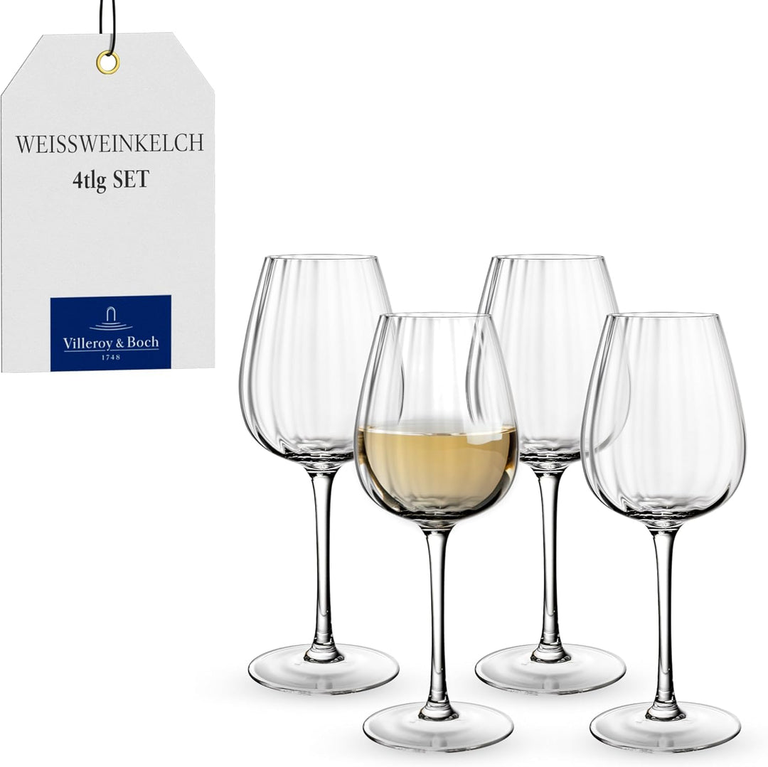 Villeroy &amp; Boch - Rose Garden Weissweinkelch, Set 4tlg., 125ml, Kristallglas, Transparent Transparen