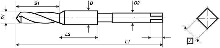 VÖLKEL HSS G Kombi-Bit-Satz | M3 – M10 | Metrisches ISO-Gewinde DIN 13 | Kernlochbohrer Set | Durchg