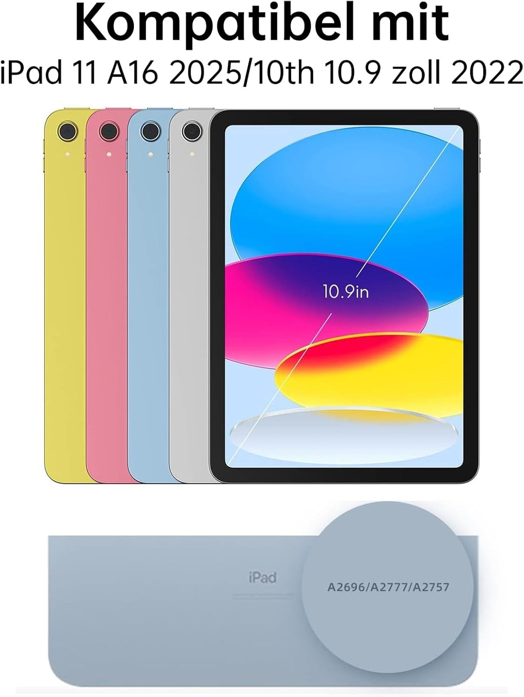 Magic Keyboard Hülle für iPad 11 Generation 2025 A16 11,10 Generation 10,9 | Neu Deutsches QWERTZ La