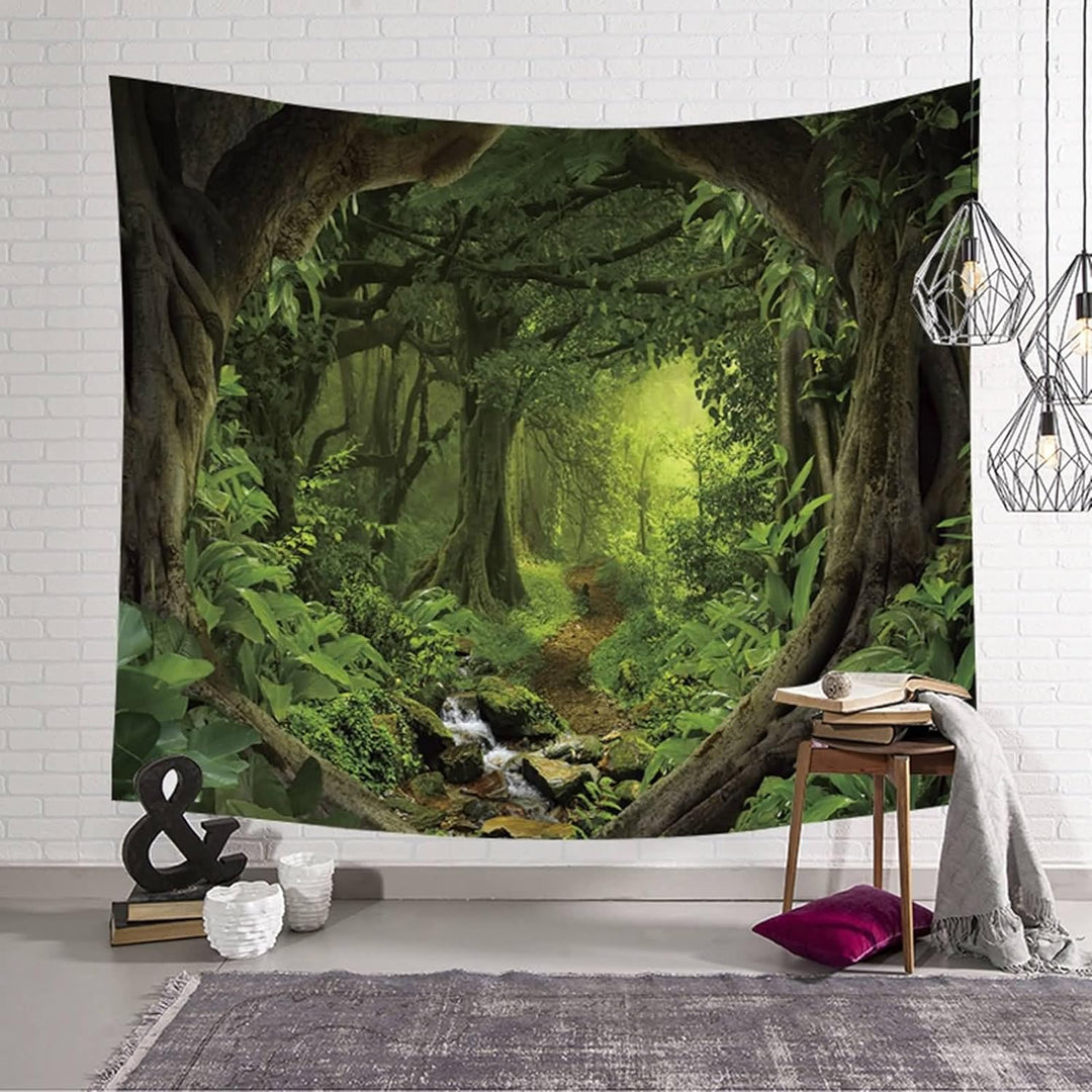 Mesnt Wandteppich Natur Gross, Wandtuch Landschaft Baum Psychedelische Wandbehang Bettwäsche Tapisse