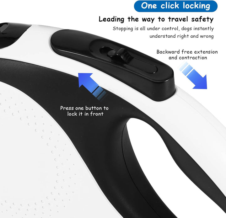 Hundeleine 5m, 360° Verknotungsfreier Flexi Leine mit LED-Licht, Rollleinen für Hunde Einziehbares Z