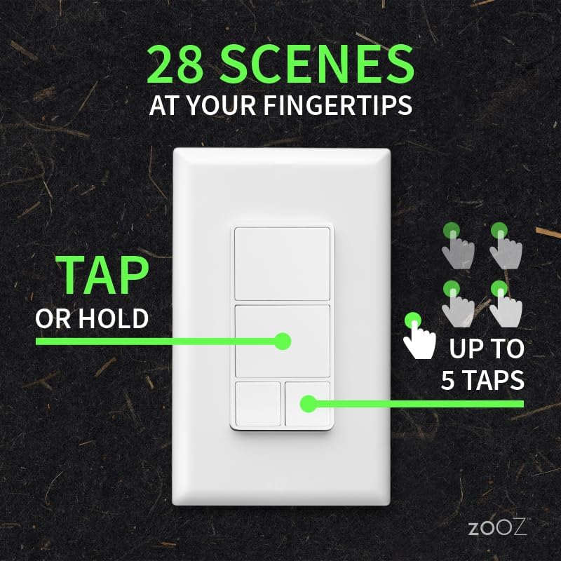 Zooz 800 Series Z-Wave Wandfernbedienung und Szenen-Controller mit grosser Reichweite ZEN37 (batteri