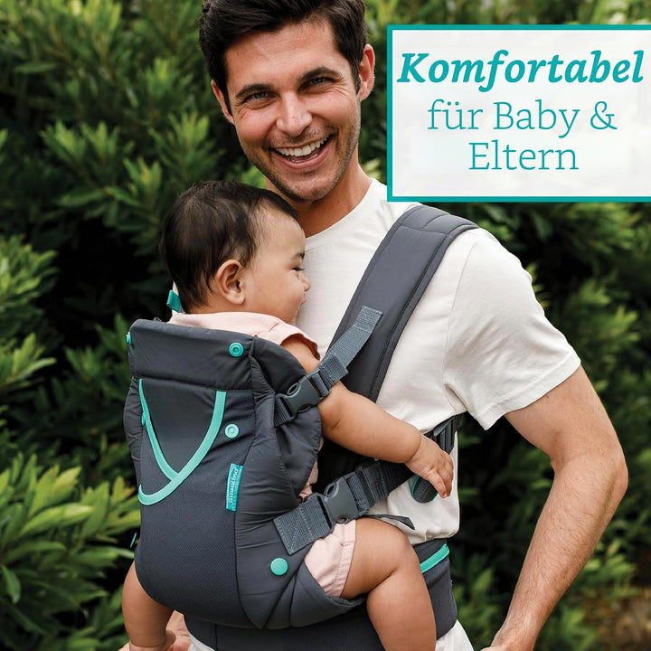 Infantino Carry On Active Babytrage, Ergonomische Multi-Taschen-Babytrage für Neugeborene bis Kleink