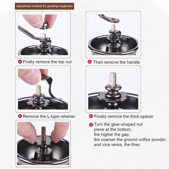 Manuelle Kaffeemühle Einstellbare Grobheit Kaffeemühle Mahlwerk Kaffeebohnenmühle Vintage Holz Handm