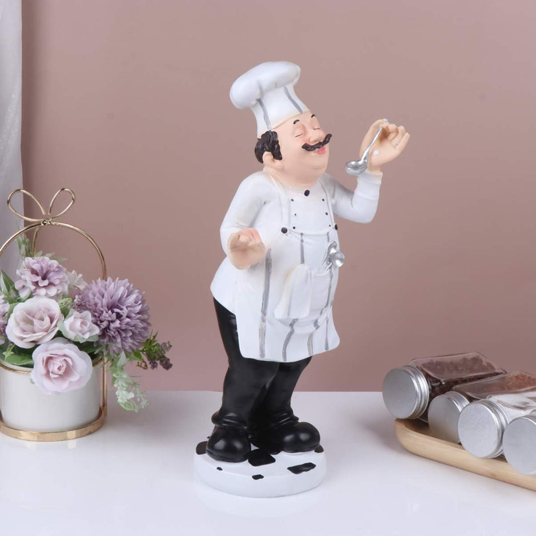 BESPORTBLE Kunstharz Kochfigur Im Europäischen Stil Miniatur Koch Statue Als Dekoration Für Küche Re