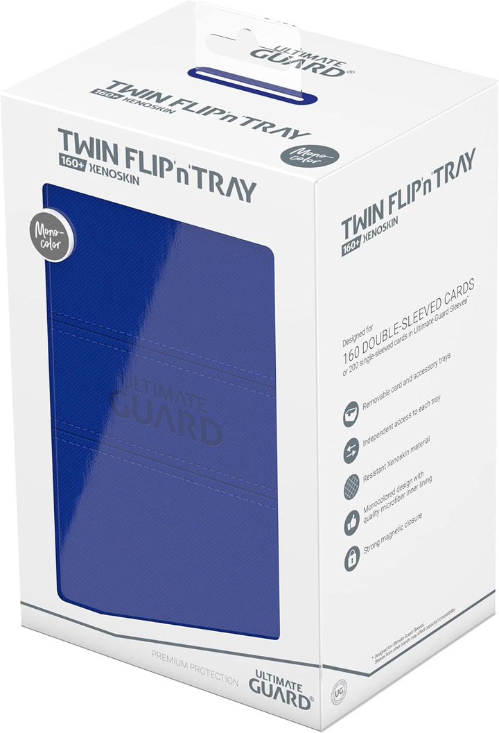 Ultimate Guard Twin Flip`n`Tray 160+ XenoSkin Monocolor Blau, Blau