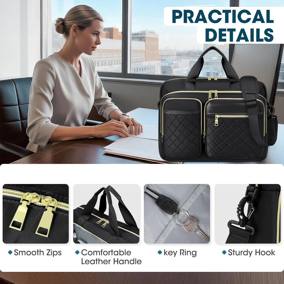 RAINSMORE Laptoptasche 15,6 Zoll für Damen Laptop Aktentasche Wasserdichte Laptop Notebook Tasche Bu