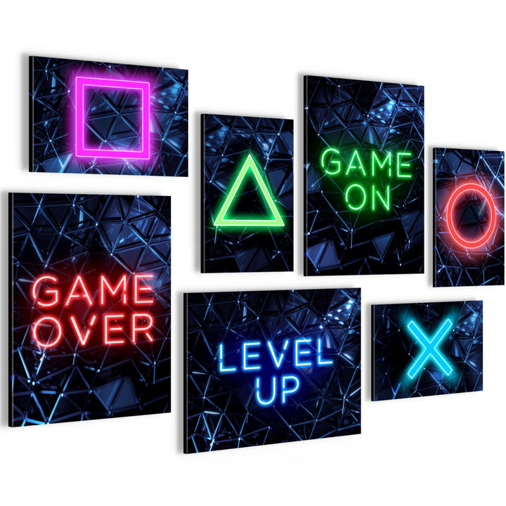 Novart Wandbilder Spielkonsole Game - KOMPLETT AUFHÄNGFERTIG - Gamer Kinderzimmer Junge Teenager- 7