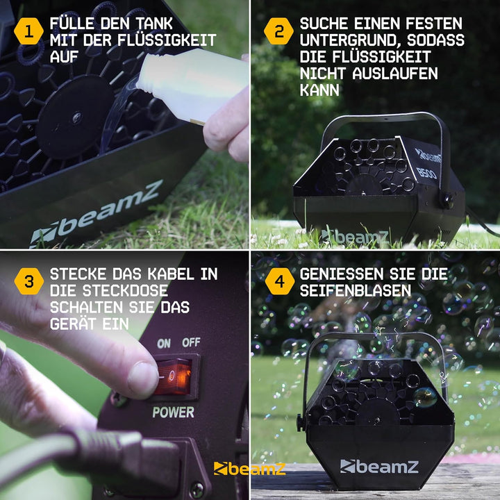 BeamZ B500 - Automatische Seifenblasenmaschine Hochzeit Seifenblasen Maschine, 24 Rotationen pro Min