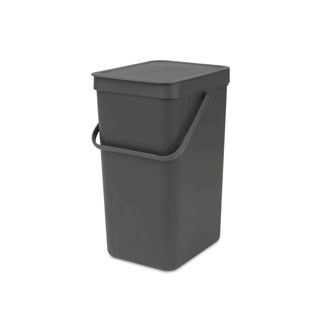 Brabantia Sort &amp; Go Einbaubehälter, Plastik, Dunkelgrau, 16L Grey 16 Liter Mülleimer, Grey 16 Liter