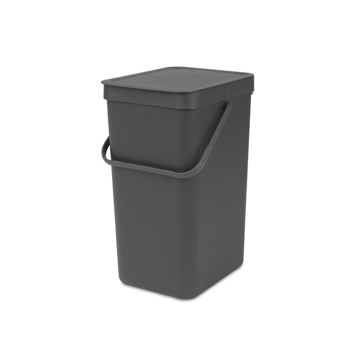Brabantia Sort &amp; Go Einbaubehälter, Plastik, Dunkelgrau, 16L Grey 16 Liter Mülleimer, Grey 16 Liter
