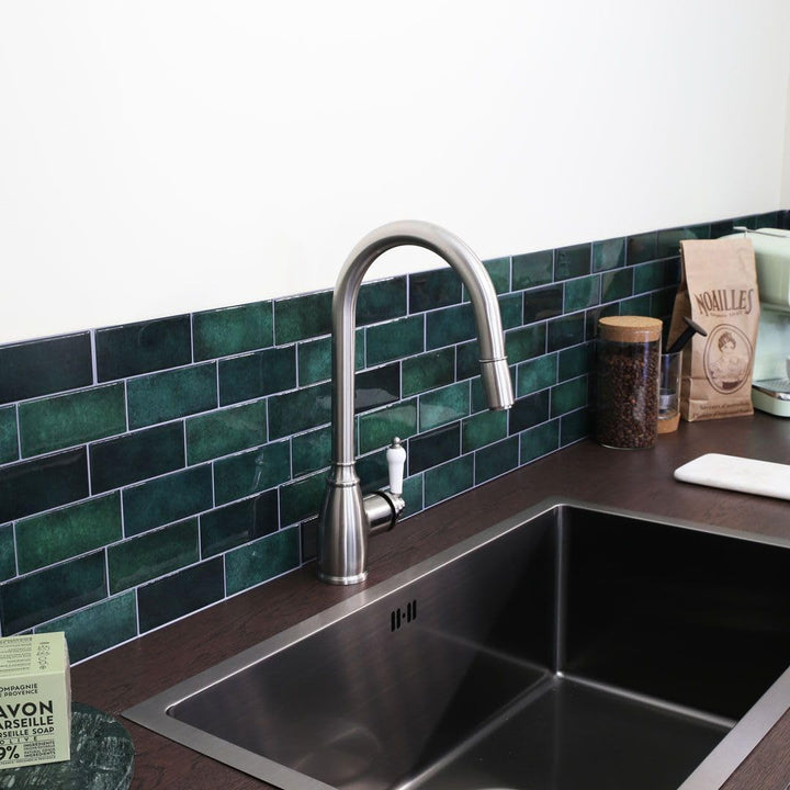 Essebagno Ascott Küchenarmatur mit ausziehbarer Brause Edelstahloptik