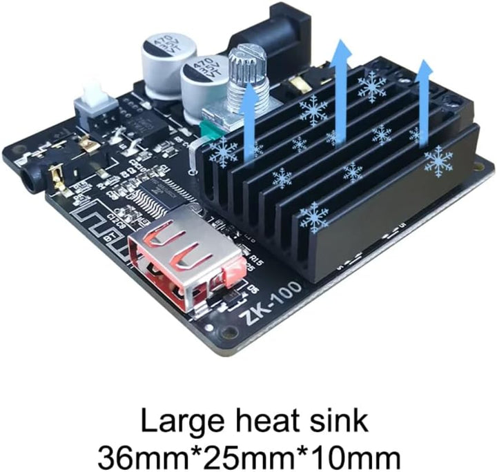 DollaTek 100W + 100W Bluetooth 5.0 Power Audio-Verstärkerplatine Stereo AMP Amplificador Heimkino AU
