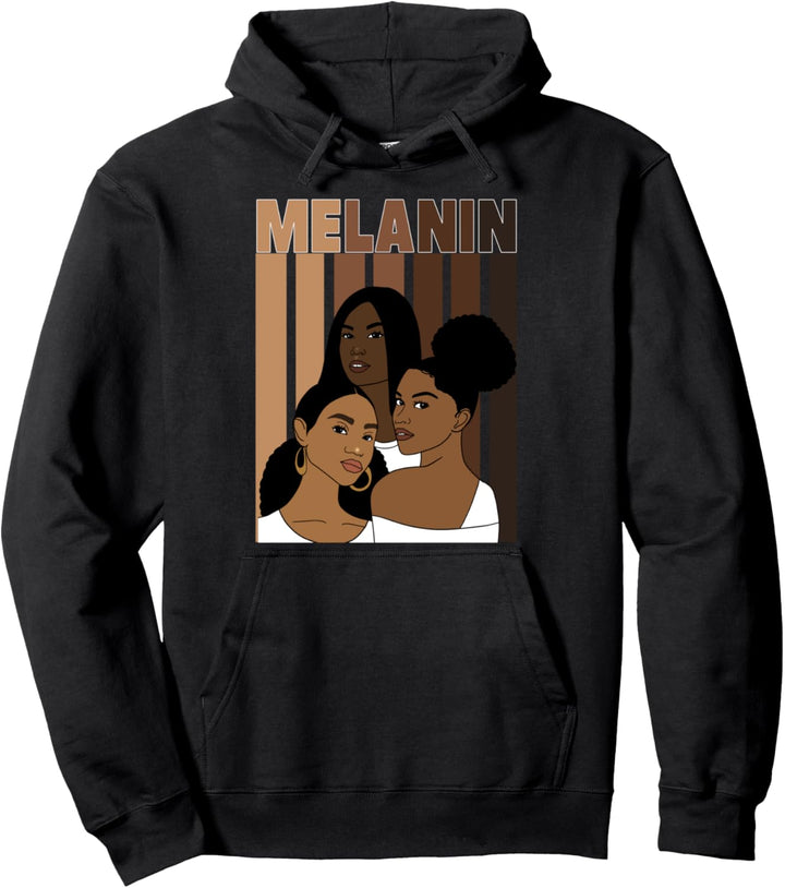 Oheneba: Melanin Drippin Afro Chocolate Black Pride Pullover Hoodie