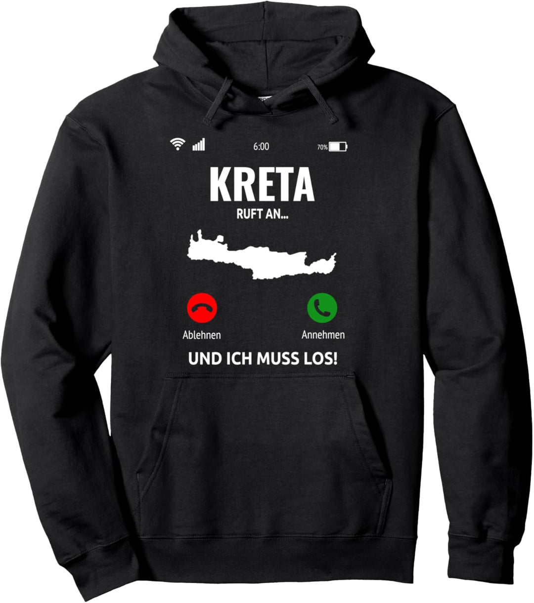 Kreta Ruft An Griechenland Insel Urlaub Reise Pullover Hoodie