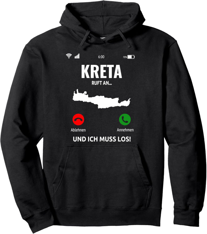 Kreta Ruft An Griechenland Insel Urlaub Reise Pullover Hoodie