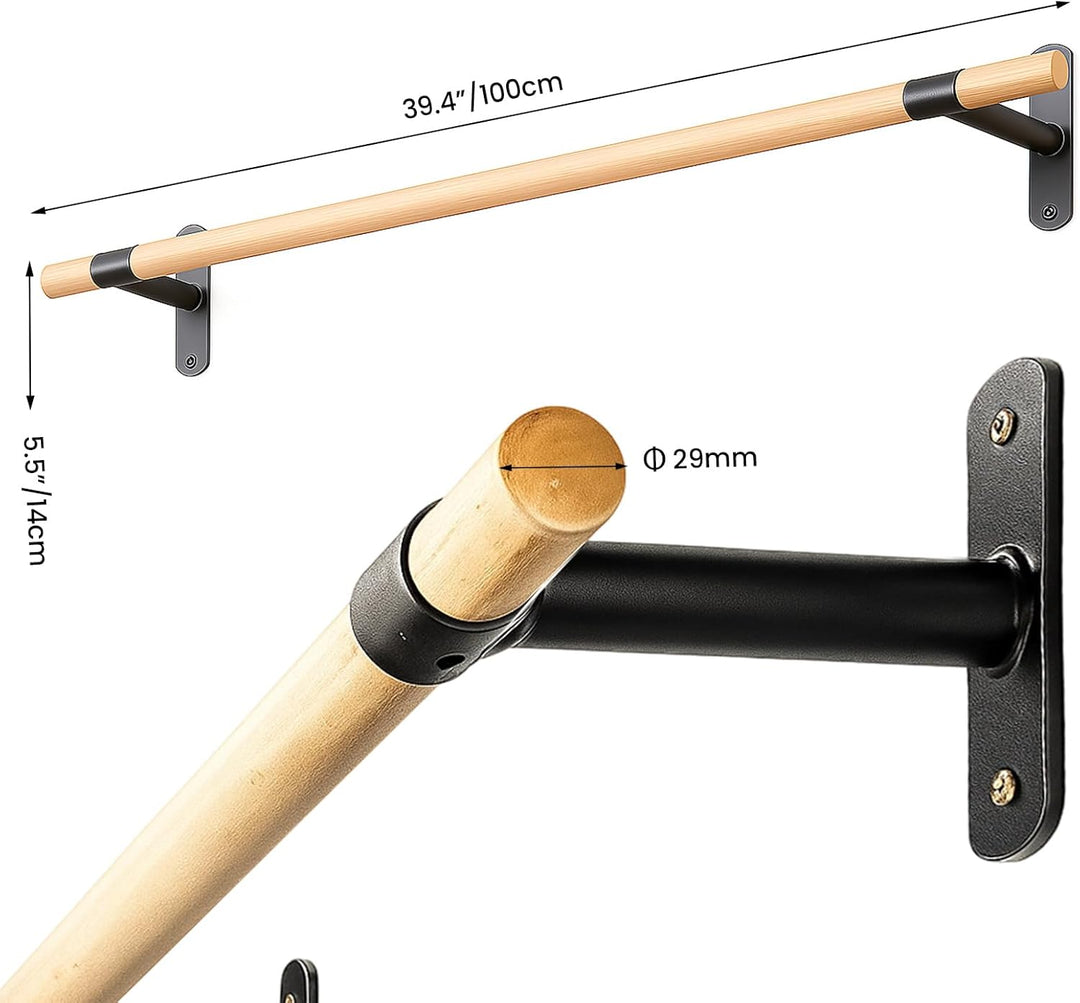 Klimmzugstange Wand, Holz Pull Up Bar, Fitness Krafttraining Klimmzug Stange für Erwachsene/Teenager