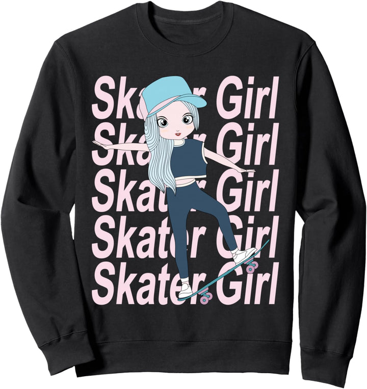 Skater Girl Skateboard Stunt Skateboarder Mädchen Sweatshirt