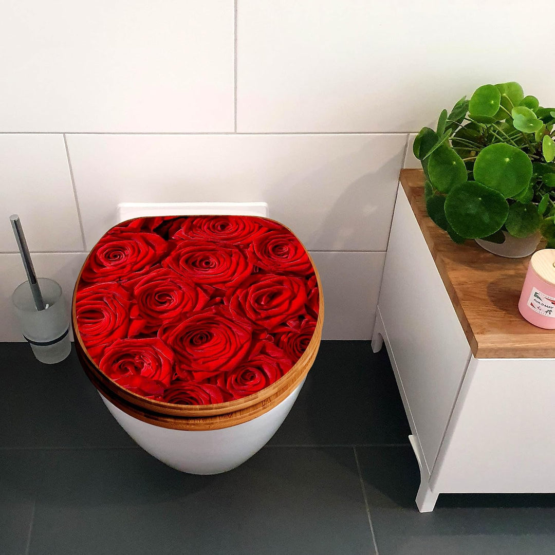 banjado Design WC Sitz Bambus Absenkautomatik 45,8x37,5cm - Toilettendeckel mit Absenkautomatik Holz