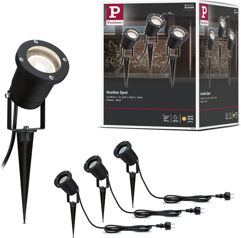 Paulmann 98897 Special Line LED Gartenstrahler 3er-Set Pflanzenleuchte Spiess IP65 rund 92mm 3000K 3