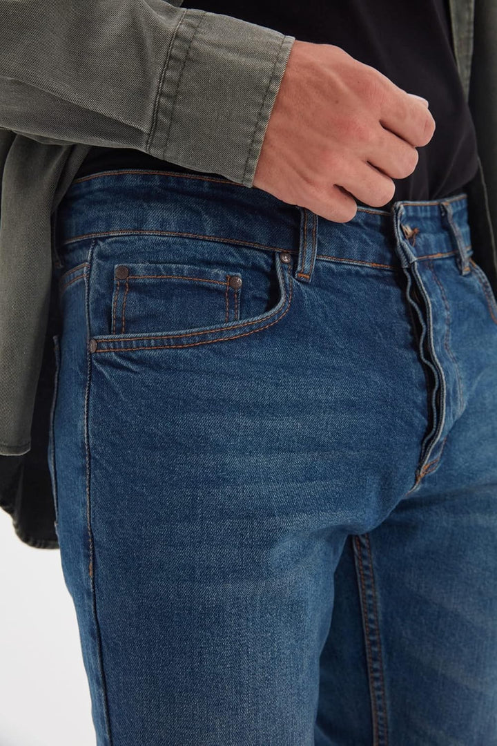 TRENDYOL Herren Indigo Männliche Dünne Jeans 33 Indigo, 33 Indigo
