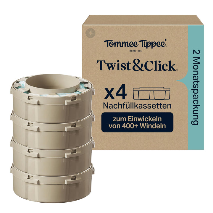 Tommee Tippee Twist &amp; Click Advanced Windelbehälter, Original-Nachfüllkassetten, exklusive 4er-Packu