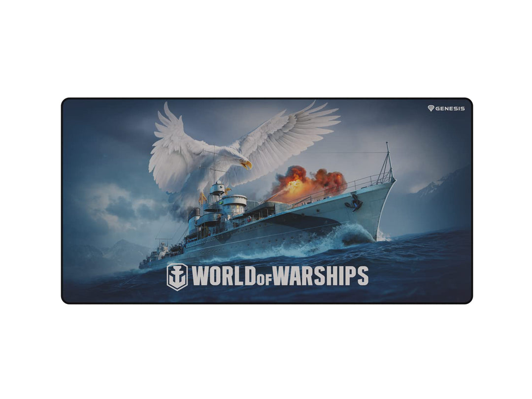 Genesis World of Warships Gaming Mauspad XXL 900×450 mm – Grosse Schreibtisch-Unterlage für Maus &amp; T