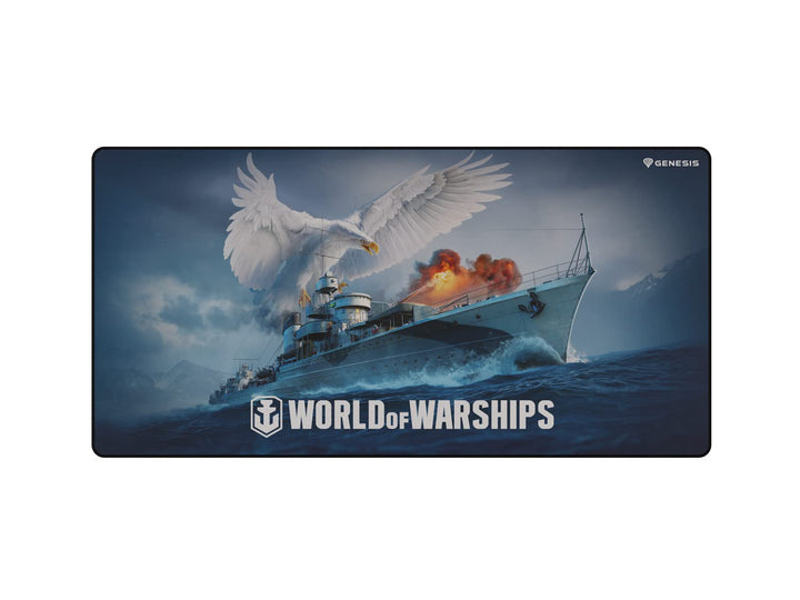Genesis World of Warships Gaming Mauspad XXL 900×450 mm – Grosse Schreibtisch-Unterlage für Maus &amp; T