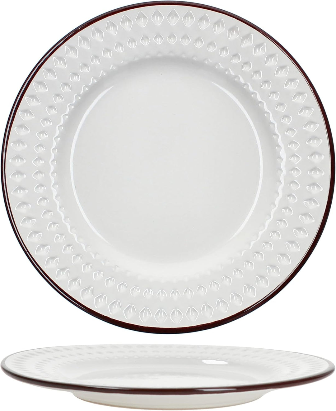 MamboCat Rome blau &amp; weiss 6er Set Kuchenteller I Ø 20,5cm I Steingut-Frühstücksteller mit Rauten-Re